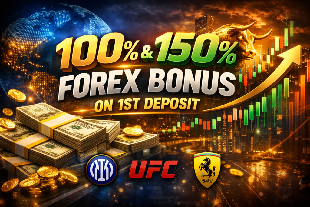 Best Forex Brokers With 100% and 150% Real Deposit Bonus on 1st Deposit (2026 Guide)